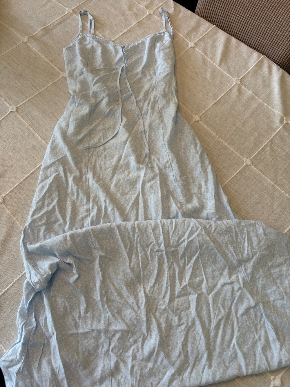 Brandy Melville Light Blue Floral Midi Dress